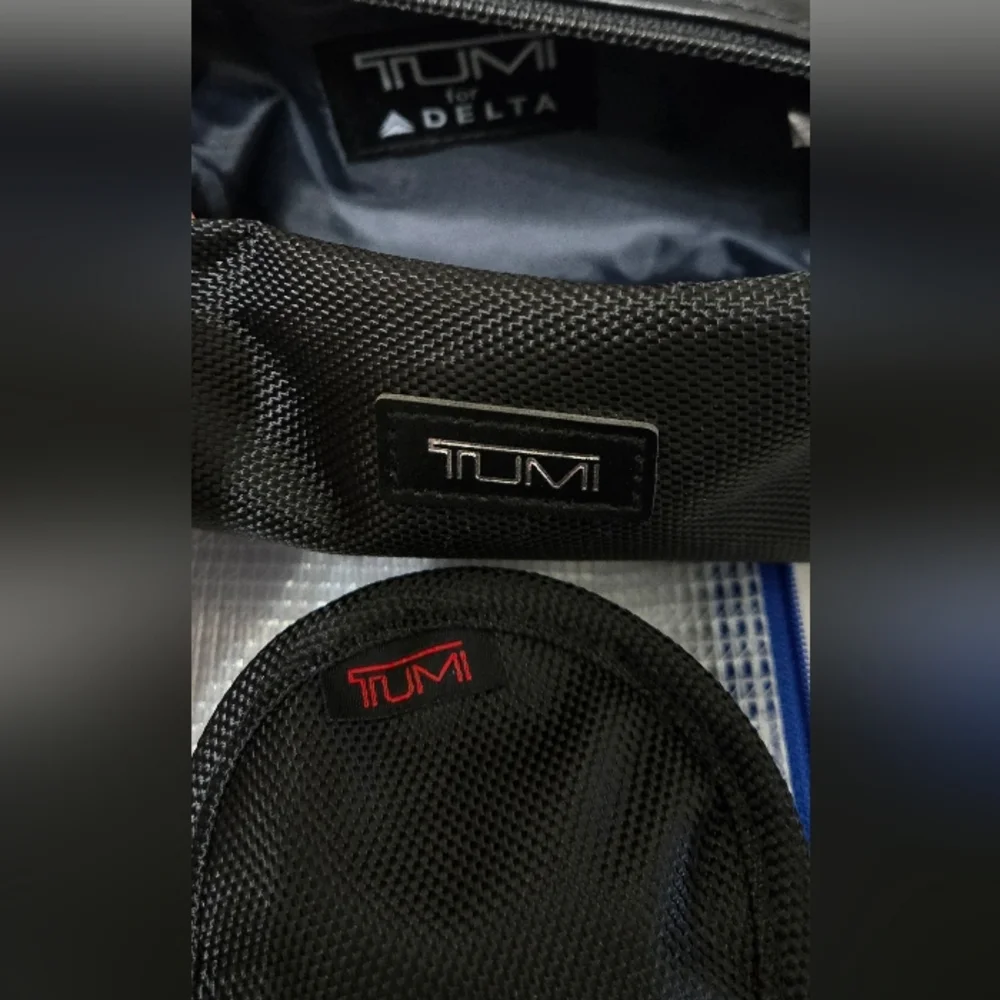 TUMI Black Travel Toiletry Bag Set